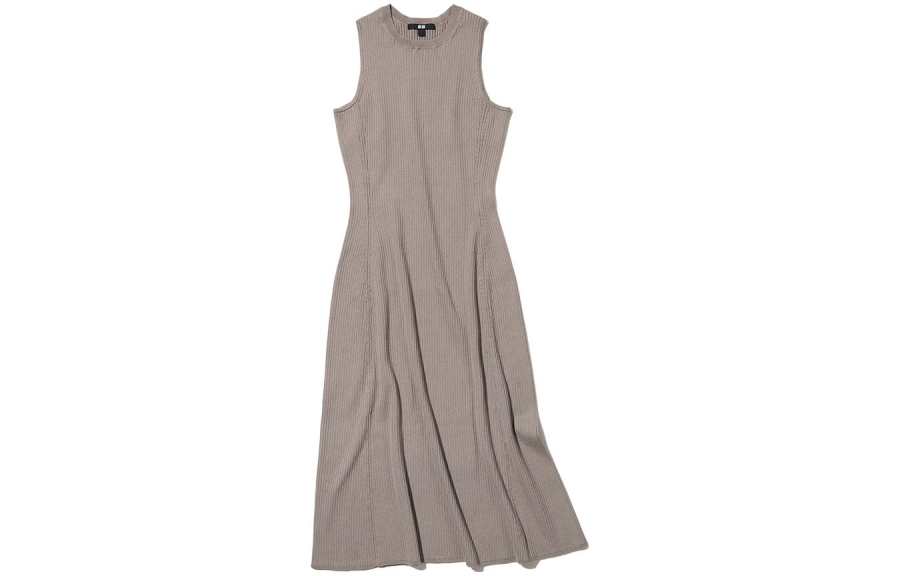 UNIQLO Sleeveless Dress Women's Dark Beige