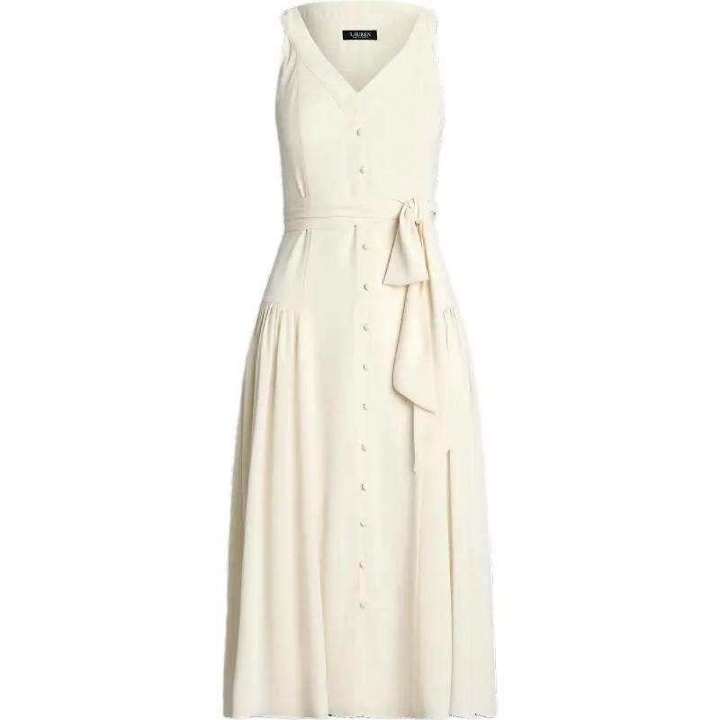 LAUREN RALPH LAUREN SS24 Sleeveless Dress Women's White