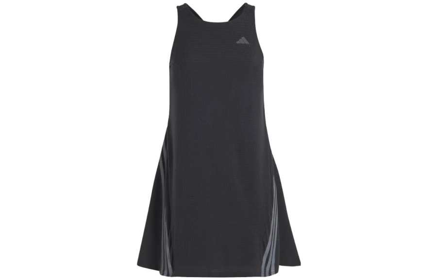 Adidas Adidas Sleeveless Dresses Women's Black Crew Neck Moderate Short