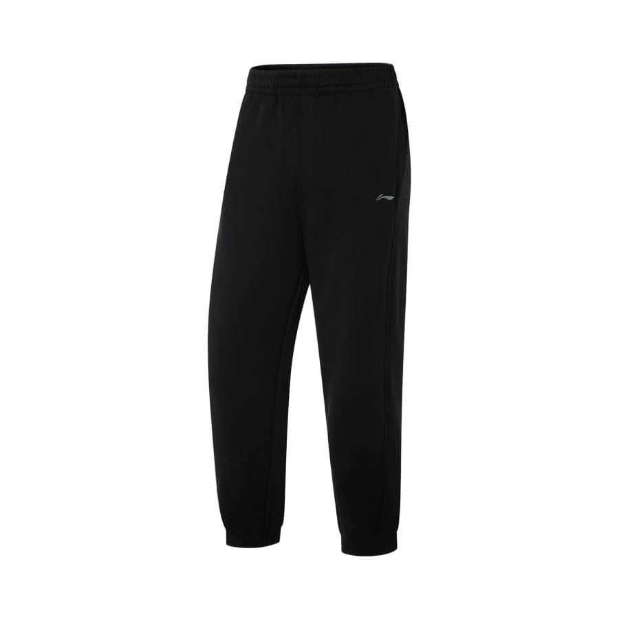 Li-Ning Li Ning Fitness Series Fleece Lined Thermal Elastic Cuff Knitted Sweatpants Women's Black