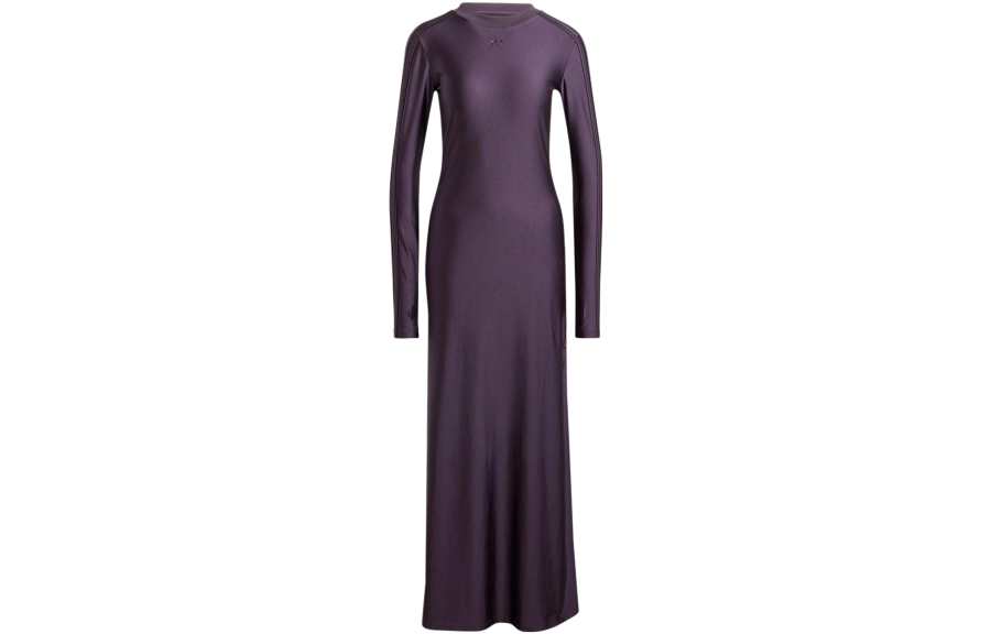 Adidas Originals Elongated Dress Long Sleeved Dress Women's Purple