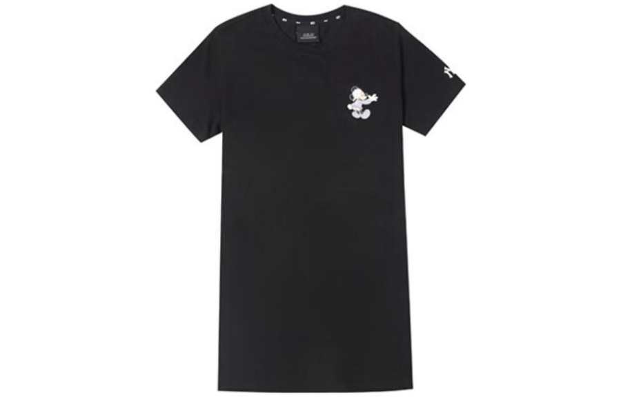 MLB New York Yankees Short Sleeved Dresses Women's Black Crew Neck Moderate