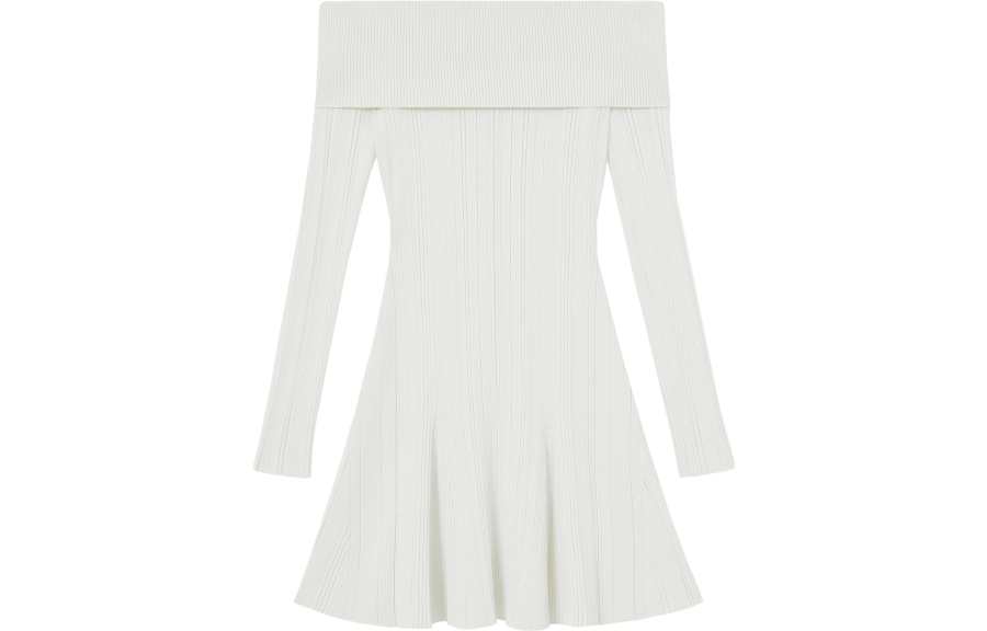 Self-portrait Self portrait Long Sleeved Dress Women's Pure White