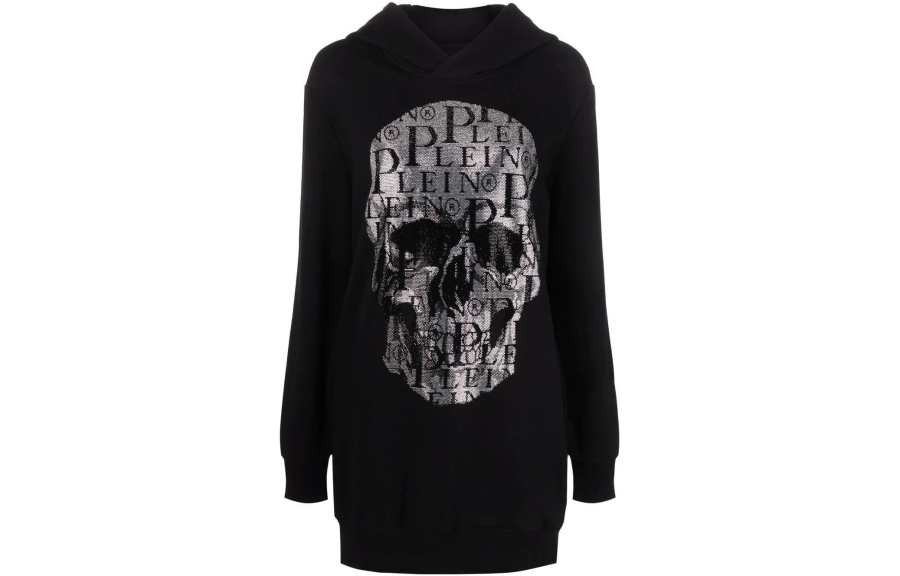 PHILIPP PLEIN 【Previous Season】rhinestone skull hooded dress