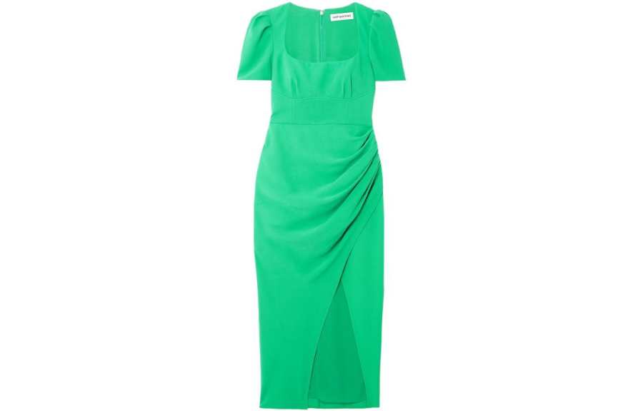 Self-portrait gathered puff-sleeve dress