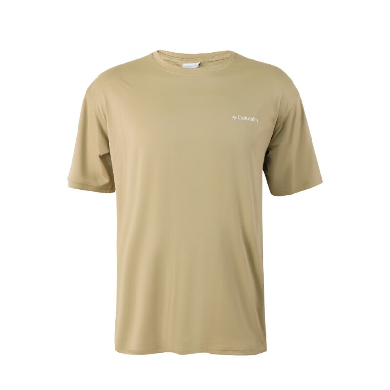 Columbia T Shirts Men's Khaki Crew Neck Moderate