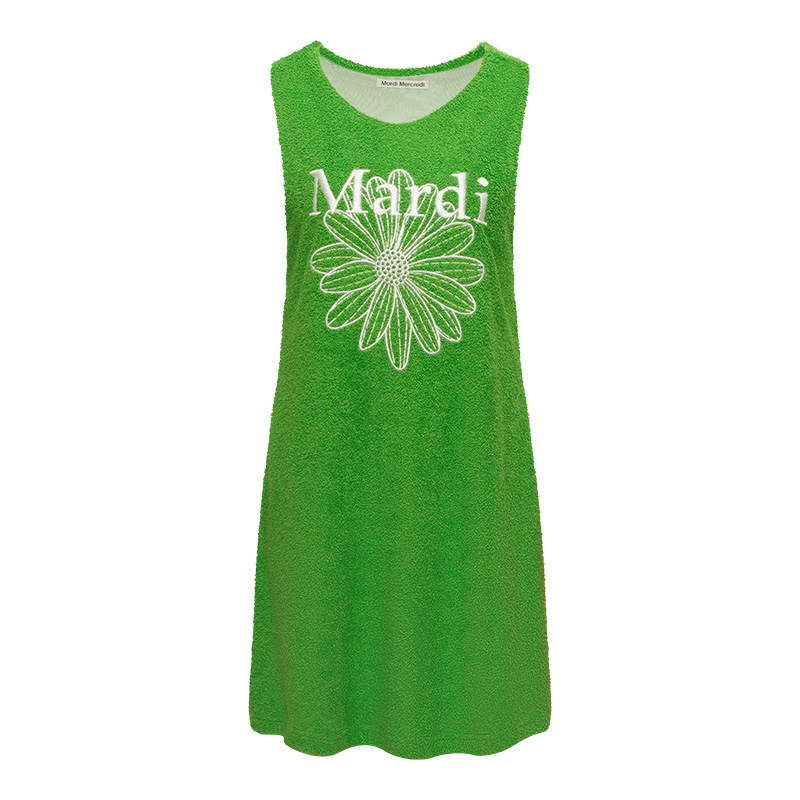 MARDI MERCREDI Sleeveless Dresses Women's Mystical Tea Green Crew Neck Moderate Mid Length