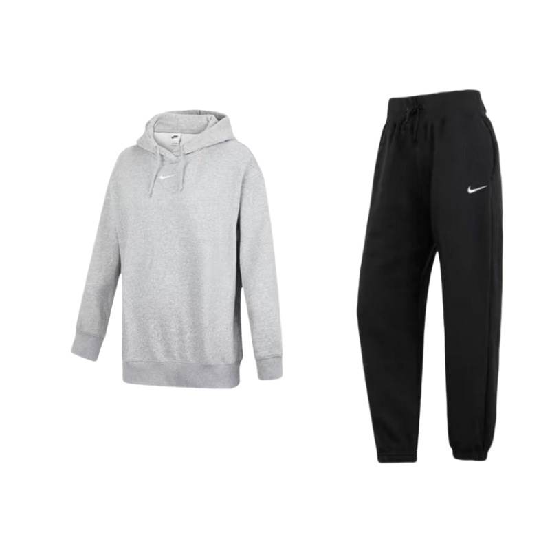 Nike Nike Sportswear Collection Essentials Brushed Hooded Pullover Top Fleece Lined Elastic Cuff Casual Sports Sweatpants