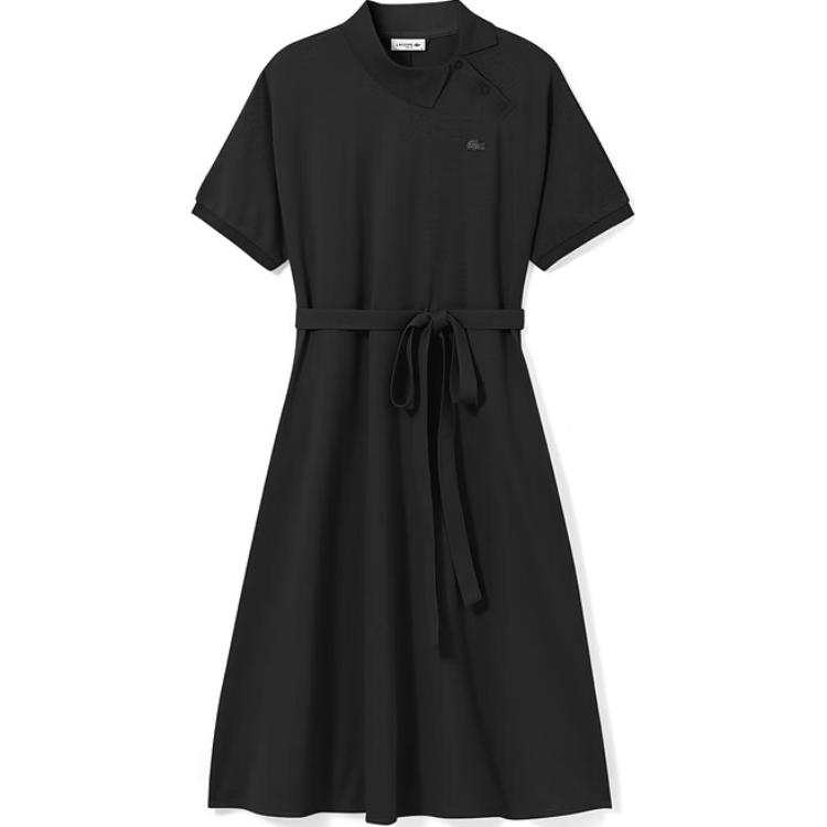 LACOSTE Short Sleeved Dress Women's Black