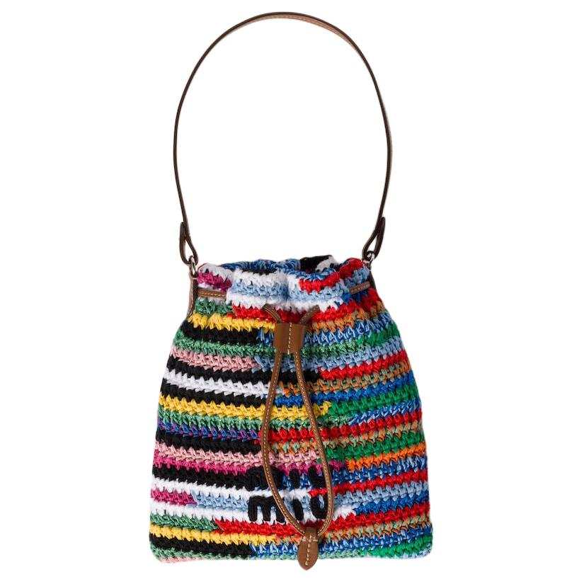 MIU MIU Cotton Bucket Bag Handbag Women's Multicolor