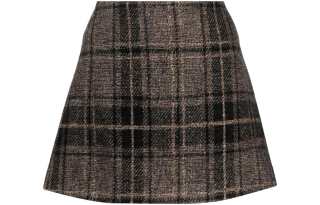 LOW CLASSIC Check-pattern Wool-blend Miniskirt