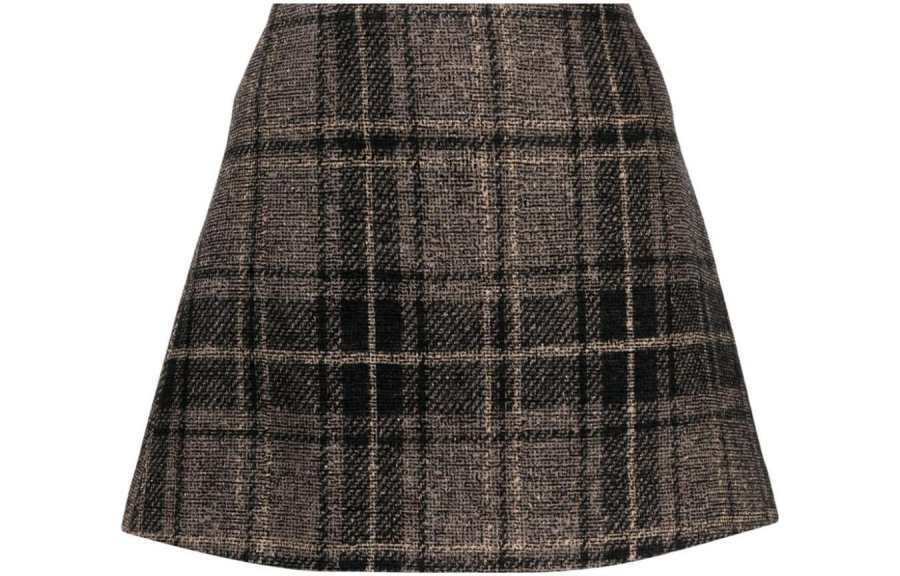 LOW CLASSIC LOW CLASSIC Check-pattern Wool-blend Miniskirt