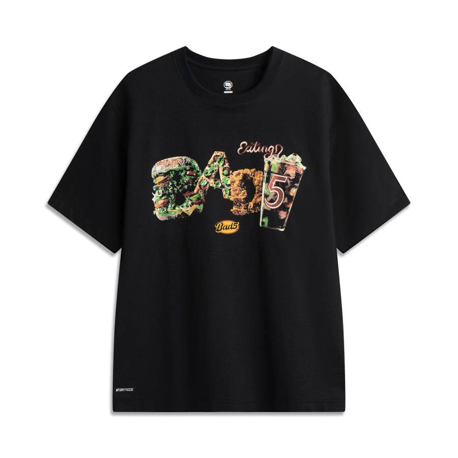 Li-Ning Li Ning Basketball Collection T Shirt Men's Black Indulgent Meal