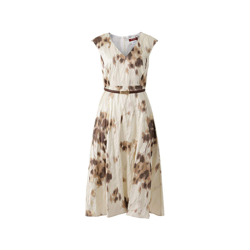 MaxMara Studio Pineta Collection FW24 Sleeveless Dress Women's Tan