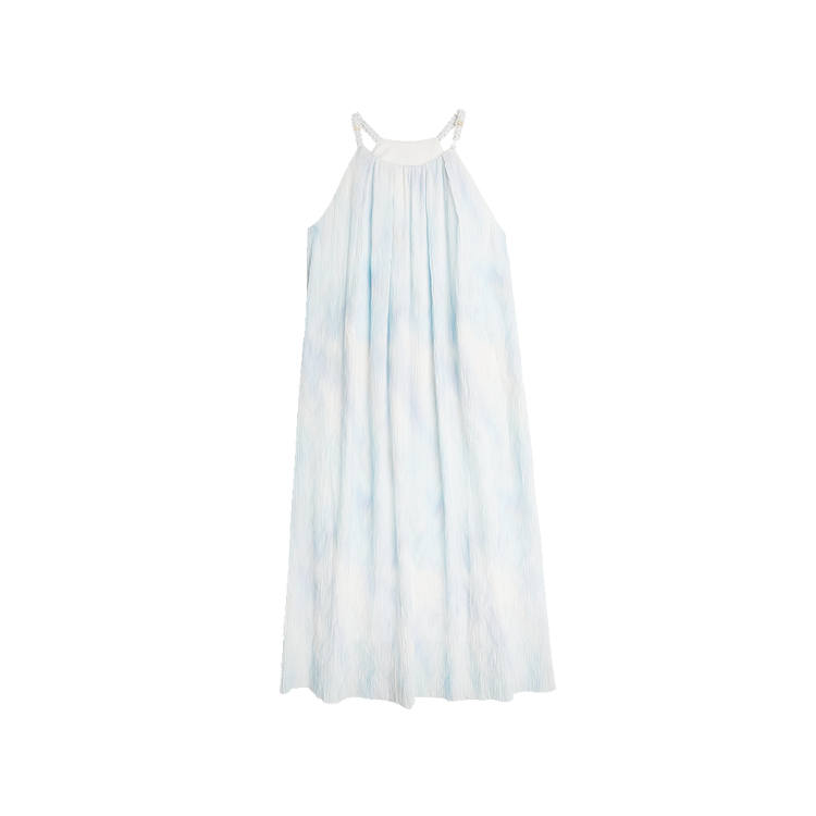 ELLE Slip Dresses Women's Blue Crew Neck Moderate Mid Length