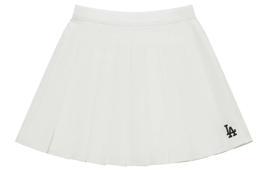 MLB Preppy Style Collection Los Angeles Dodgers SS24 Casual Short Skirts Women's Cream