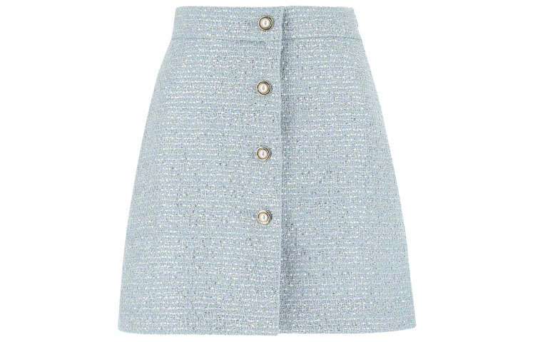 MIU MIU Casual Short Skirts Women's Blue Moderate Short Bodycon Skirt