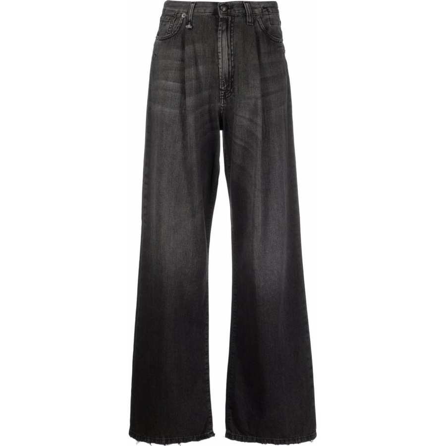 R13 Jeans Women's Black Moderate Straight Fit Pants