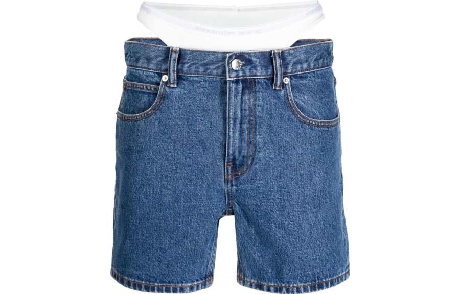Alexander Wang Low-rise Layered Denim Shorts