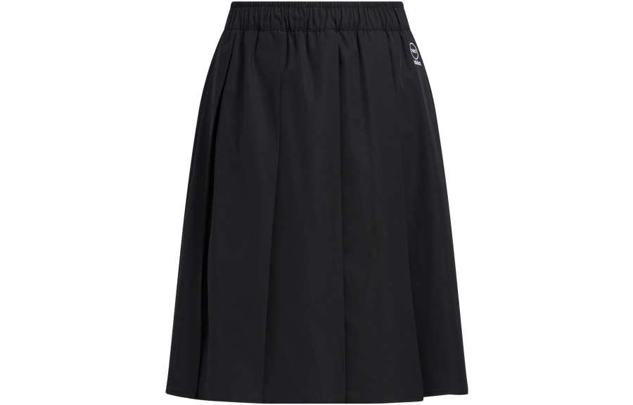 Adidas Neo Casual Long Skirts Women's Black Thin Mid Length Pleated Skirt