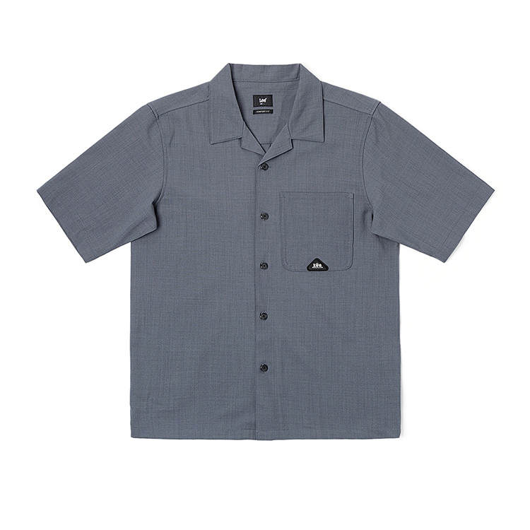 Lee Lee Shirts Men's Iron Gray Lapel Thin Shirt