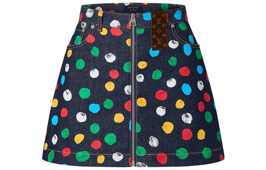 LOUIS VUITTON x Yayoi Kusama SS23 Denim Short Skirts Women's Black