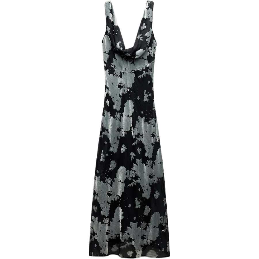 ZARA Sleeveless Dress Women's Blue/Black