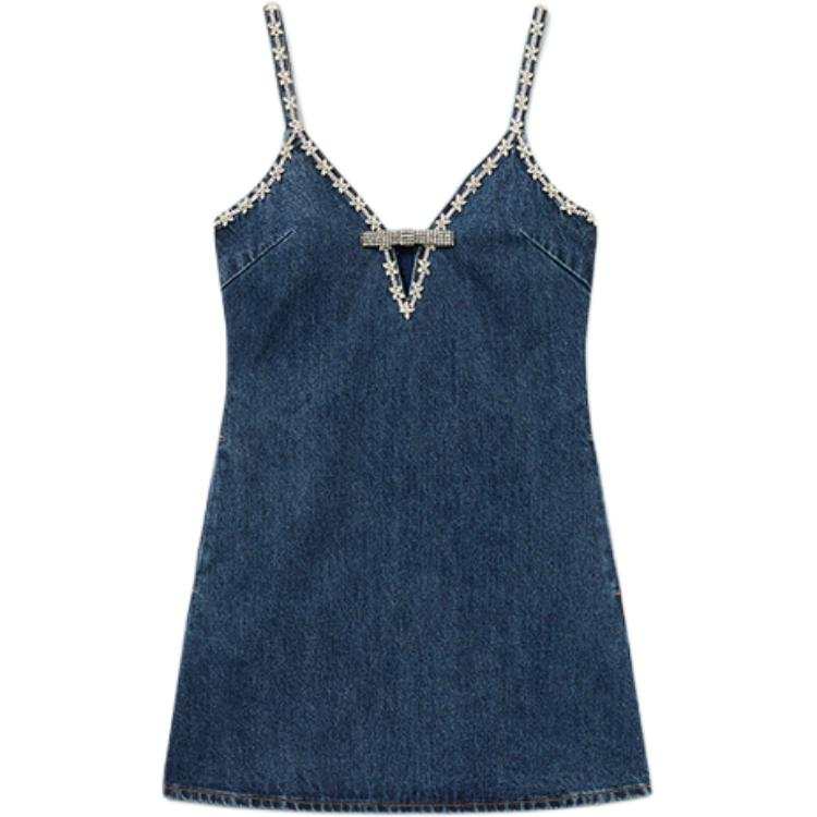 Self-portrait Self portrait Slip Dress Women's Denim Blue