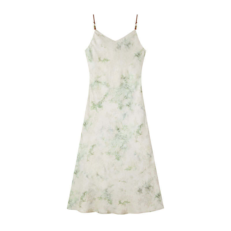 XIANGYING Slip Dress Women's Celadon Green