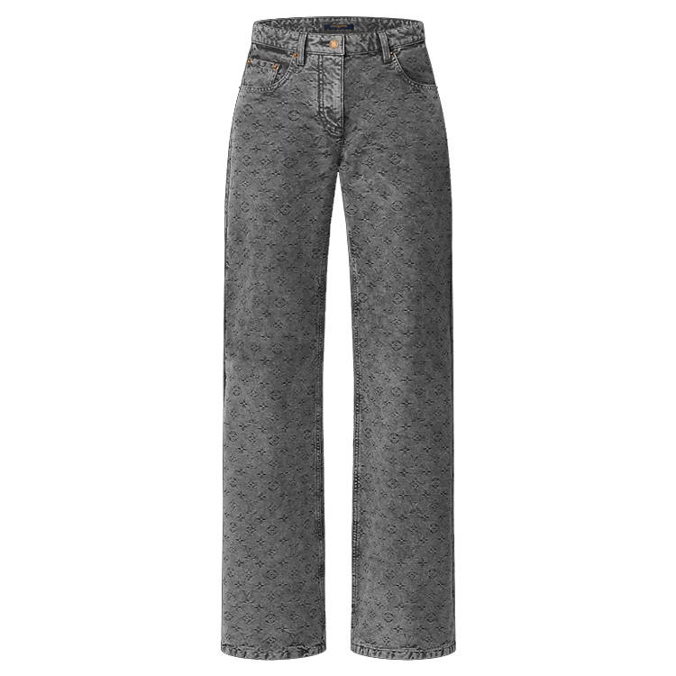 LOUIS VUITTON Lv Vintage Effect Monogram Flared Jeans