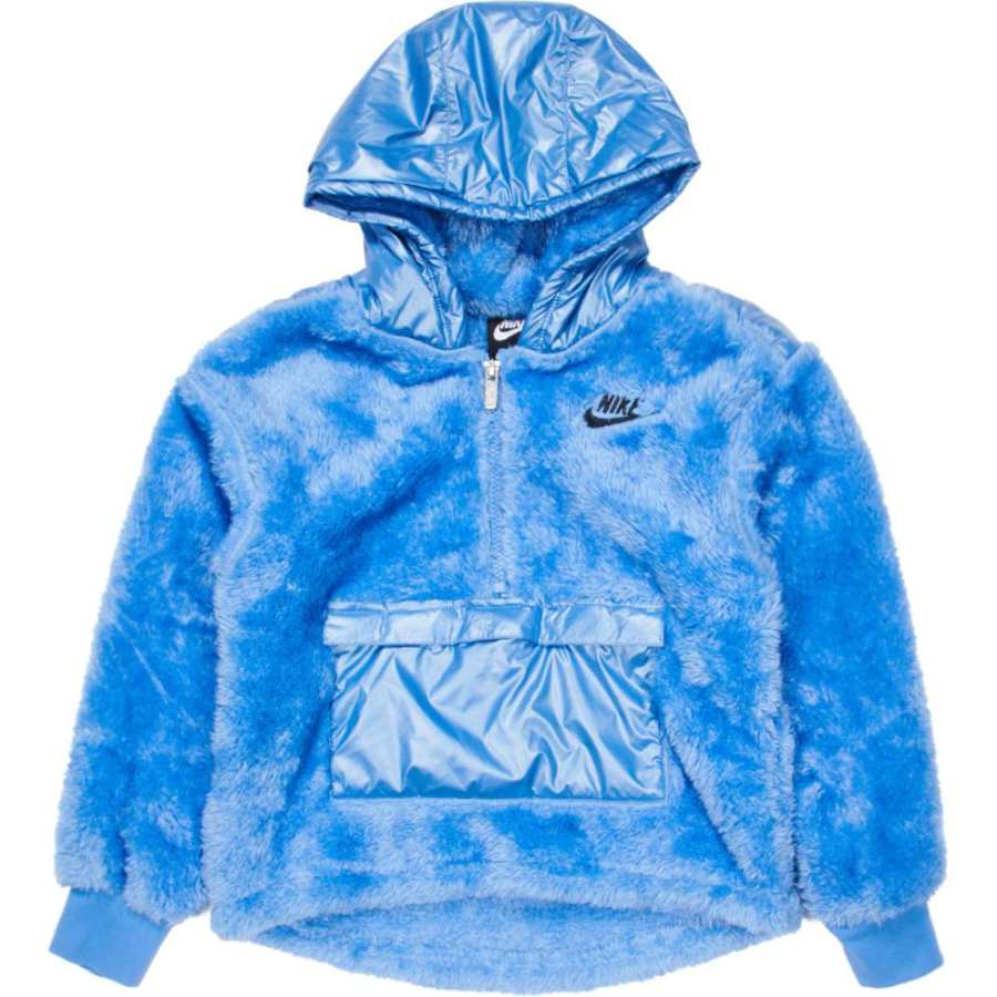 Nike Nike Fleece Lined Thermal Comfortable Windproof Hood Sweatshirt Blue Children Aged 3 7 Years Old