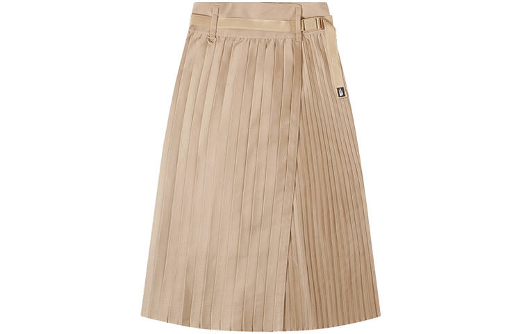 THE NORTH FACE Urban Exploration Casual Long Skirts Women's Khaki Moderate Mid Length Pleated Skirt