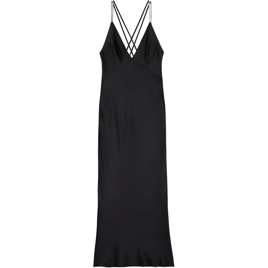 Victoria's Secret Twinkle Strap Satin Long Slip Dress/BLACK Slip Dress Women's Black