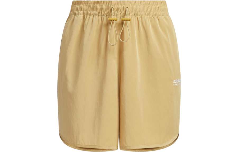 Adidas Originals Sports Shorts Women's Light Gold White Moderate Knitted Shorts