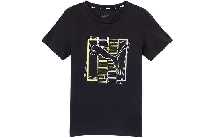 PUMA Cloud Tie Dye T Shirt Black Kids'