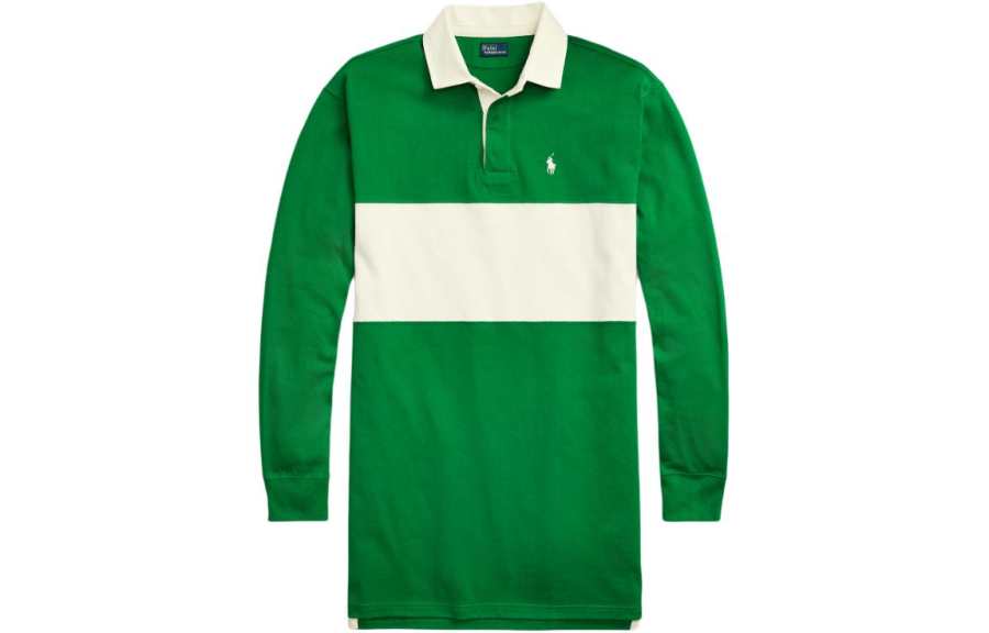 Polo Ralph Lauren SS24 Long Sleeved Dress Women's Slope Green