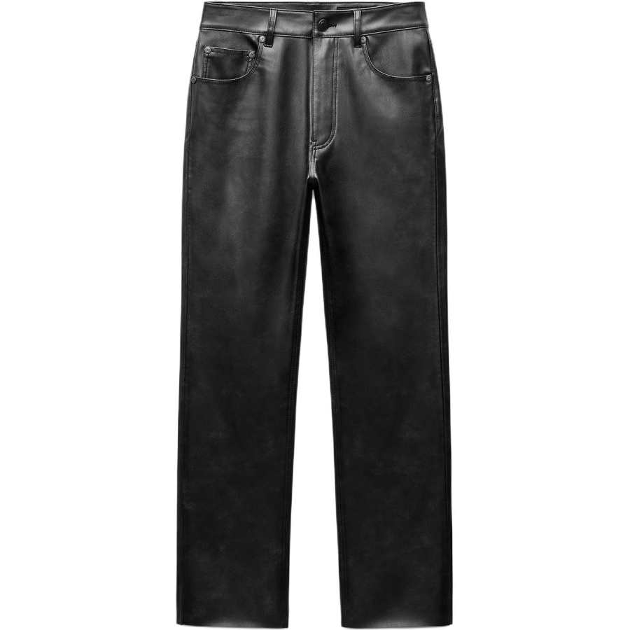 ZARA ZW Leather Pants Women's Black