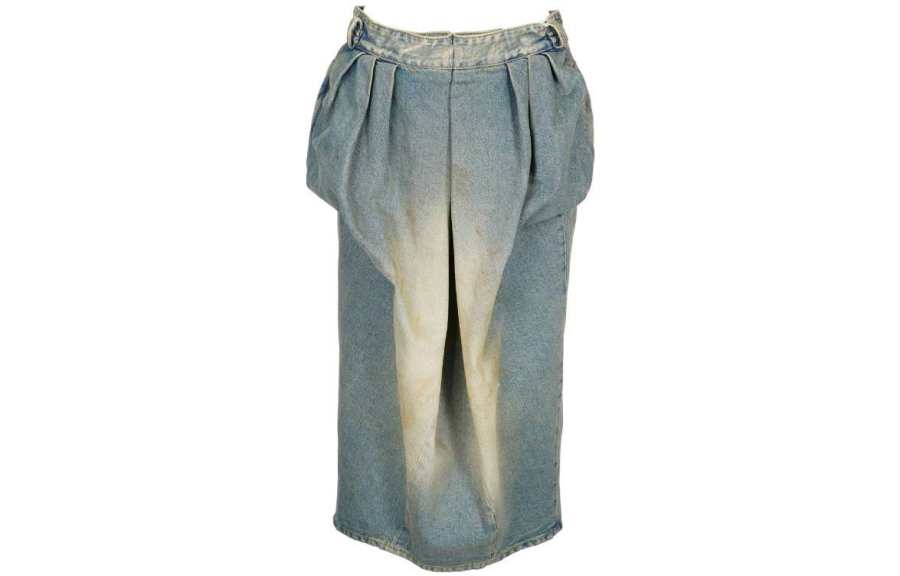 Maison Margiela Gathered Midi Denim Skirt