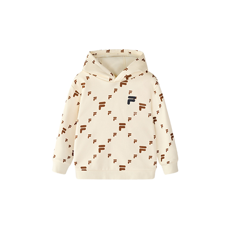 FILA KIDS Sweatshirt ORIGINALE Collection, Casual Thermal Fleece Lined Hood Antique Inspired Style White Teenagers