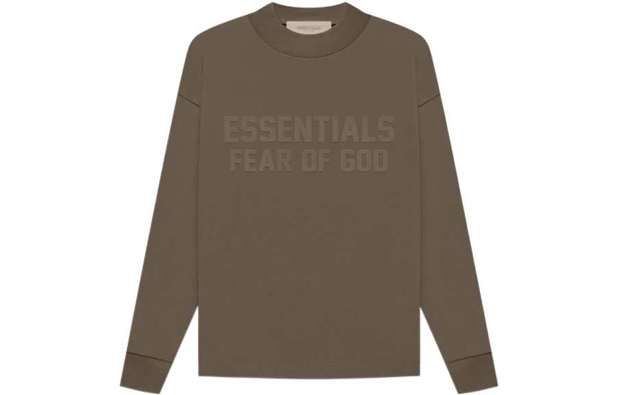 Fear Of God Essentials T Shirt Kids' Apparel FW22 Kids Ls Tee Wood Coffee Kids'