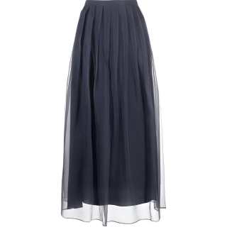 Brunello Cucinelli Casual Long Skirt Women's Dark Blue