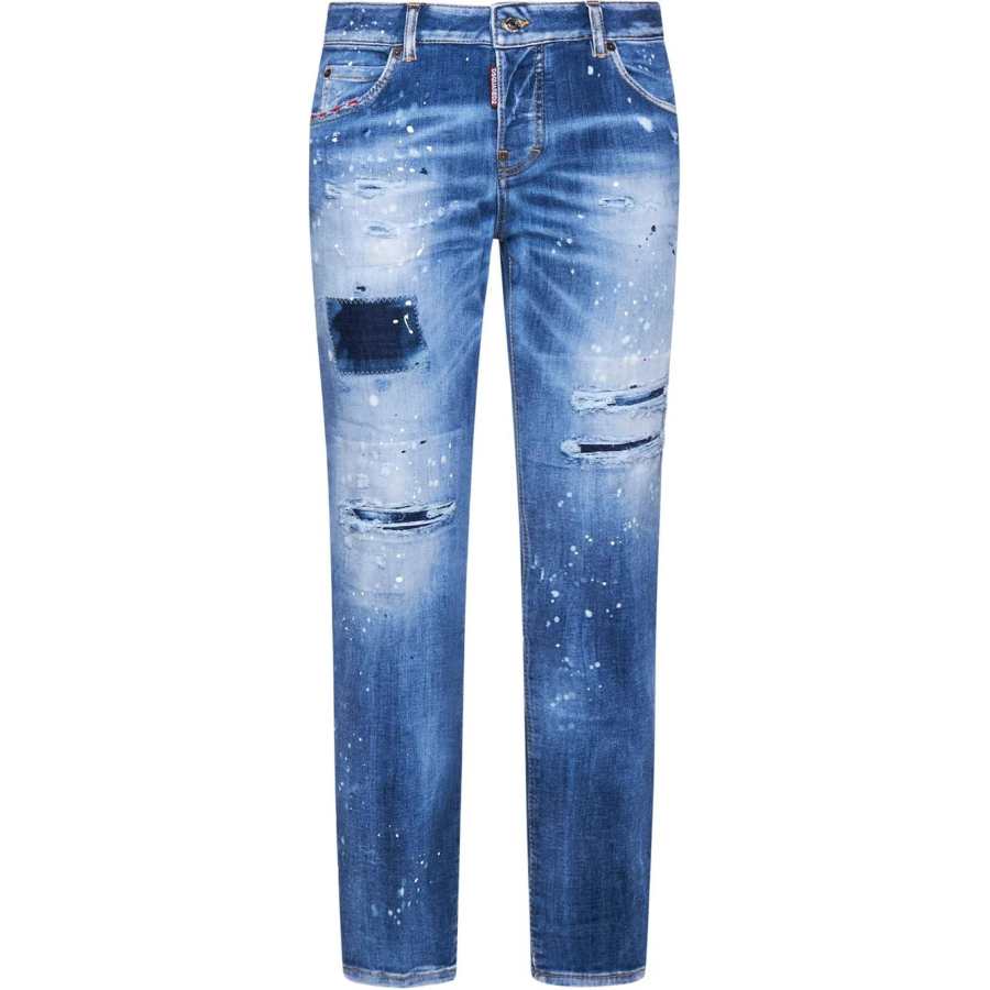 DSQUARED 2 DSQUARED 2 Jeans Women's Blue Moderate Straight Fit Pants