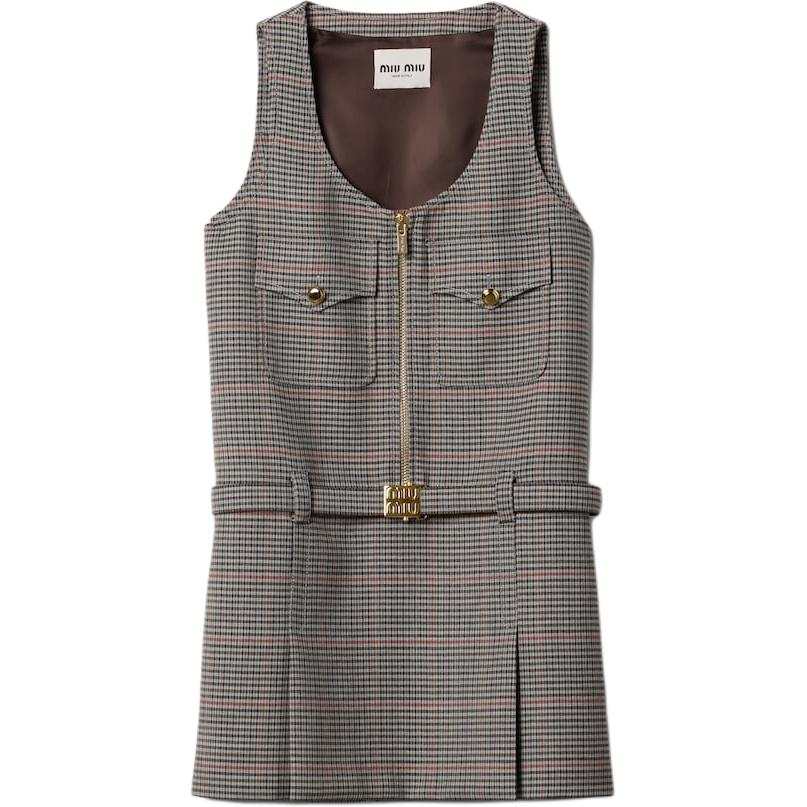 MIU MIU Sleeveless Dress Women's Slate Gray