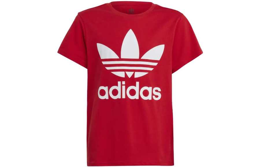 Adidas Originals Trefoil T Shirt Red Kids'