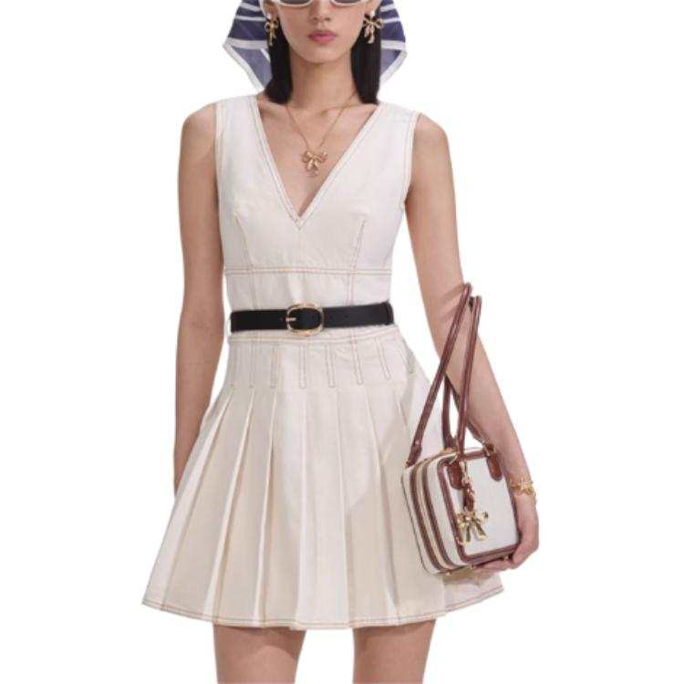 Self-portrait Self portrait Sleeveless Dress Women's Ivory White