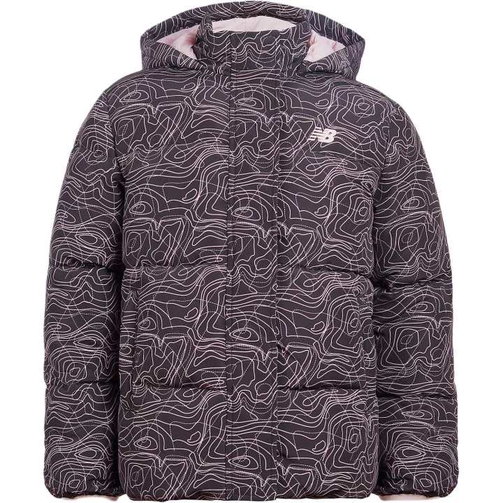 New Balance New Balance Padded Jacket AOP Puffa Coat Black Teenagers