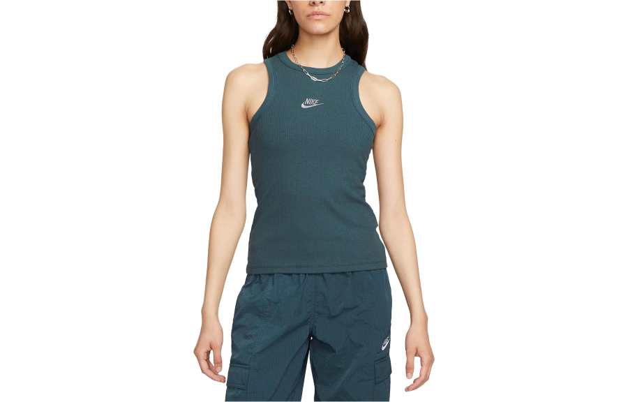 Nike Nike Sleeveless Sports Shirts Women's Dark Green Racerback