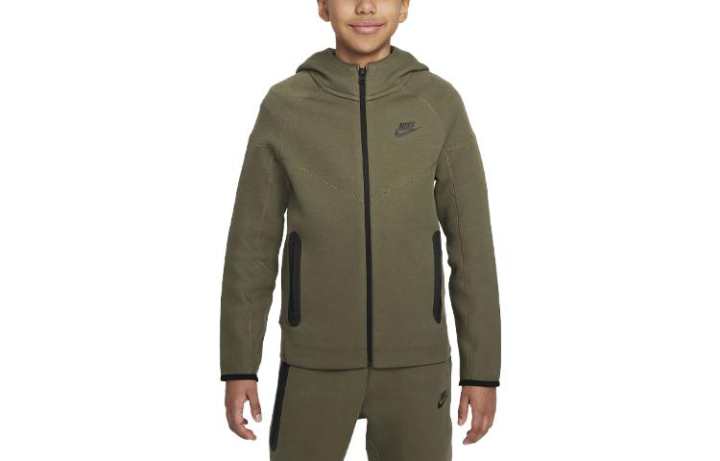 Nike Nike Sweatshirt Sportswear Tech Fleece Olive Kids'