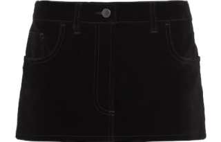 PRADA Denim Short Skirts Women's Black Moderate Short Other
