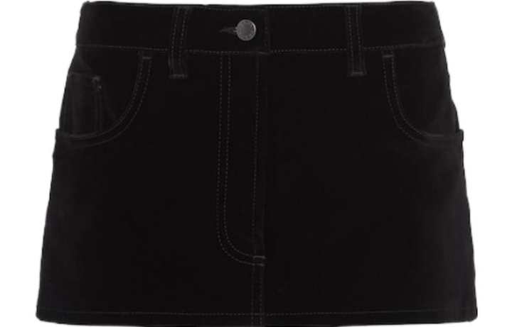 PRADA PRADA Denim Short Skirts Women's Black Moderate Short Other